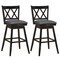 2 Pieces 29 Inches Swivel Counter Height Barstool Set with Rubber Wood Legs